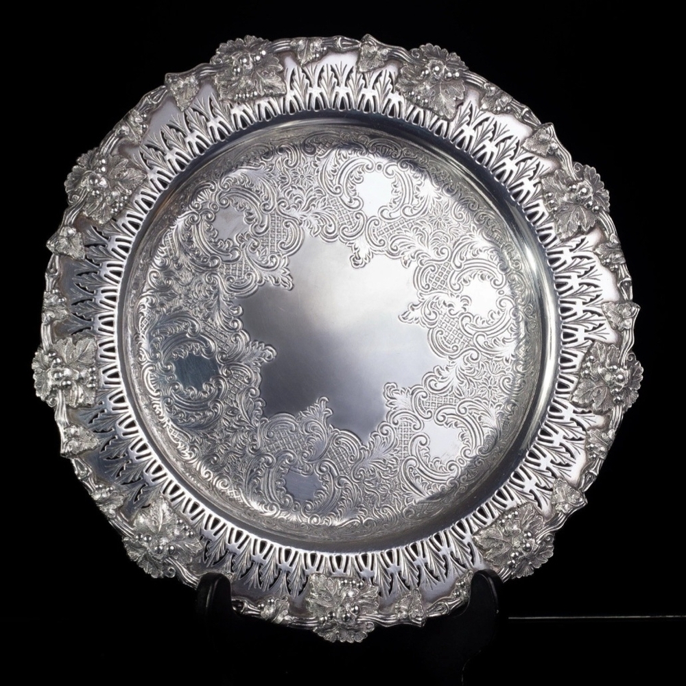 Ornate Silver Decorative Plate